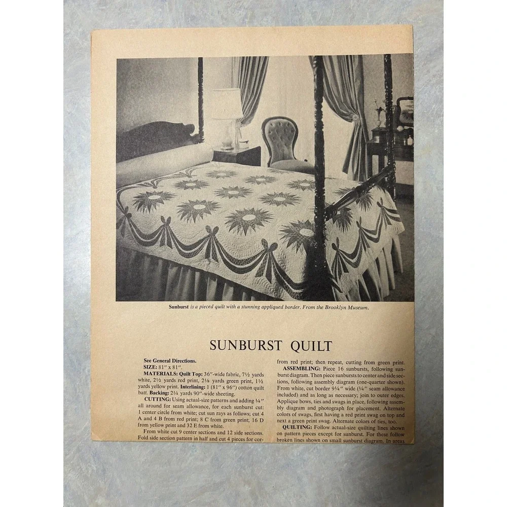 Vintage‎ 1961 American Needlework Women's Day Patterns and Designs for Quilting